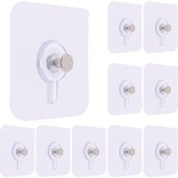 50PCS Wall Hanging Hooks Heavy Duty Waterproof Rustproof Removable Strong Adhesive Wall Mount for Bathroom Kitchen Bedroom