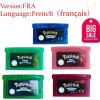 Hot Pokemon FRA Version French Series Emerald FireRed Leafgreen Ruby Sapphire GBA Game Card for 32 Bit Video Game Cartridge