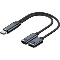 USB C to USB C & A OTG Charger Adapter Cable 2-in-1 Splitter 100w Fast Charging for iPhone Ipad Galaxy MacBook Laptop Tablet