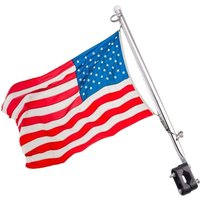 Rail Mounted Flag Pole Stainless Steel Rail Mount Boat Pulpit Staff 7/8 1 1/4 Boat Yacht Marine Flag Pole Without US Flag
