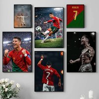 C-Cristiano R-Ronaldo Poster Self-adhesive Art Waterproof Paper Sticker Coffee House Bar Room Wall Decor