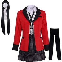 Yumeko Jabami Cosplay Kostüm Schuluniformen Jabami Yumeko Outfits Komplettes Set mit Strümpfen Mädchen JK Schuluniform für Comic Con