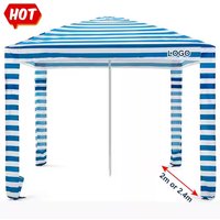 2 meters outdoor oversized folding square umbrella camping tent portable seaside parasol beach umbrella