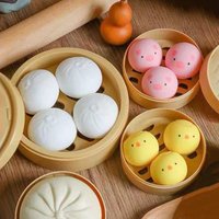 Fun Dumpling Squishy Kawaii Pig Chick Panda Dumpling Squishy Food Squeeze Toys Anti-stress Fidget Toys For Kids Stress Ball Gift