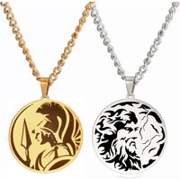 Dawapara Vintage Ancient Greek Warrior Pendant Egyptian Goddess Athena Aphrodite Artemis Apollo Symbol Stainless Steel Amulet