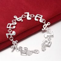 Popular Brands Pretty Music Note 925 Sterling Silver Bracelets for Woman Fine Luxury Jewelry Wedding Party Fashion Gifts