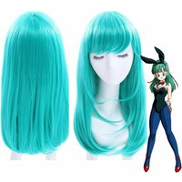 Bulma/Buruma Cosplay Wig 65cm Green Curly Synthetic Halloween Costume Party Wigs