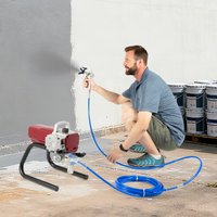 Airless Wall Paint Sprayer, 1800W Electric Spray Gun Kit, for Interior Exterior Walls Ceilings, 9m Hose, Adjustable Pressure