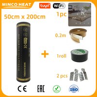 Minco Heat 240w/㎡ Graphene PTC Heating Film Kits 1㎡ Infrared Electric Underfloor Heating Mat with Floor Heating Thermostat