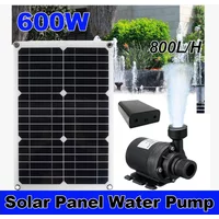 600W 800L/H solar panel 12V,no battery,ultra quiet submersible pump motor, fish pond fountain, garden decoration off grid system
