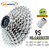 AliExpress 1PC VG Sports 9 Speed HG Cassette For MTB Mountain Road Bike 9S 11-25T/28T/32T/36T/40T/42T With Removal Tool Bike Accessories