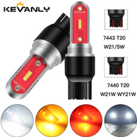 2x T20 LED 7440 WY21W W21W Led Bulbs 7443 W21/5W Led T20 Super Bright CSP 2SMD Backup Reversing Light for Car Signal Lamp