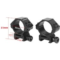 2PCS Clamps 30mm Rifle Scope Mount Picatinny Rail Adapter Aluminum Ring with Stop Pin for Hunting Flashlight Clamp