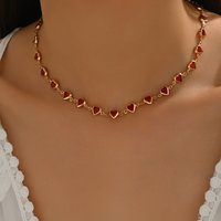 Y2K Dainty Enamel Heart Choker Necklace Gold Silver Multicolor Hypoallergenic Retro Sweet Cool Jewelry Valentine Gift for Women