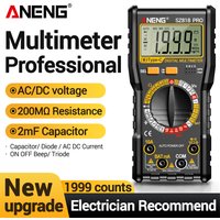 Multimètres numériques rechargeables ANENG SZ818 professionnels, testeurs de tension AC/DC, ampèremètres, voltmètres, testeurs de triodes HFE, testeurs de condensateurs