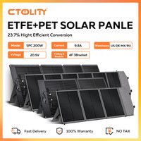 CTOLITY 100W 200W Foldable Solar Panel Portable Folding Bag High Efficiency Outdoor Power Supply For 12V-48V Lifepo4 Battery