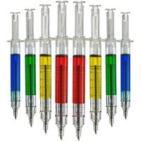 8pcs SInjection Type Ball Point Pen Doctor Nurse Gift Liquid Pen Color Syringe Pens