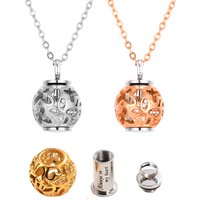 Fashion Hollow Butterfly Crystal Urn Cremation Necklace Always in My Heart Stainless Steel Pendant for Ashes Keepsake Jewelry