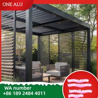 Aluminum Pergola Modern Outdoor Louver Roof Gazebo Waterproof Sunshade Pavilion for Garden Patio Backyard Terrace Pergola System