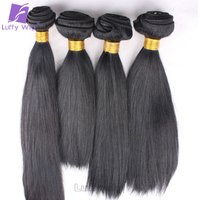 Double Drawn Full End Straight Hair Bundles Human Hair Weft Extensions Smooth Brazilian Straight Hair Bundles for Black Women