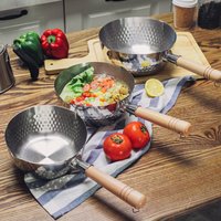 Japanese Snowflake Stainless Steel Pot Household Non-stick Uncoated Food Instant Noodle Cooking Pot with Pouring Spout Milk Pot
