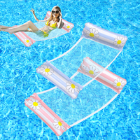 2pcs Striped Inflatable Float Mesh Water Hammock Portable Float, Suitable for Swimming Pool Parties and Summer Gifts