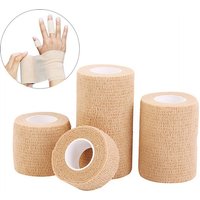 1/5/10 Rolls Medical Adhesive Bandage Elastic Breathable Sports Self Adhesive Tape Beige Wrap Finger Tape For Wrist Ankle