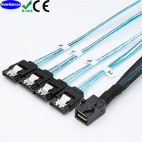 HD Mini SAS 12G SFF-8643 To SATA Cable Adapter,Internal SFF 8643 Motherboard Controller To 4 SATA Hard Drive Converter