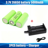 26650 3.7V 5000mAh battery high capacity 20A power battery lithium ion rechargeable battery for toy flashlight,with charger