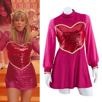 Taylor ME Heart Dress Eras Tour Costume Singer Concert Hand Made Heart Dress Shiny Rose Red Dress Halloween Clothes for Women