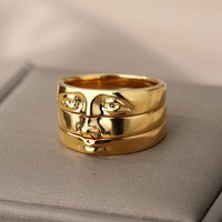 Eye Rings For Women Men Stainless Steel Gold Color Vintage Face Ring Sets Luxury Y2K Aesthetic Jewelry 2025 кольца Anillos