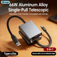 2 in 1/4 in 1 Retractable USB C Cable Type C to Type C Cable PD 66W Fast Charging Telescopic Data Cord for Samsung Xiaomi