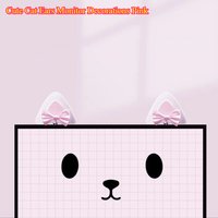 Cute Cat Ears Monitor Decorations Pink - Bow Bell Ears Display Esports Room Decoration Ornaments