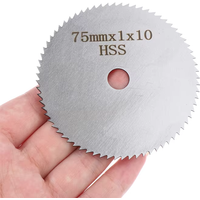 1Pcs 3 Inch 75mm 72 Teeth Mini Circular Saw Blade Cutting Disc for Wood Plastic and Metal Rotary Cutting Tools