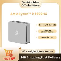 Gaming Ryzen 5900HX 5980HX 7530U 7730U Mini PC High Performance Radeon GPU, 4K HDMI, WiFi6, Compact Genmachine AMD Mini Pc