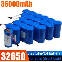 32650 3.2V LiFePO4 Battery Lithium Iron Phosphate Battery Solar Street Light Floodlight Solar Lamp Battery with Protection Panel