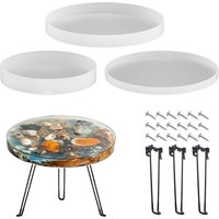 60cm/24in Homemade Oversized Round Table Ornaments Ocean River Table Silicone Mold Table Crystal Epoxy Resin Mold Home Decor