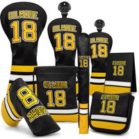 Golf Headcovers For Golf Driver Head Cover Embroidery Gilmaore 18 Premium Leather Driver Fairway Wood HybridBlade Putter Coer Ma