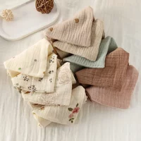 、3/5Pcs 6-Layer Pure Cotton Baby Cotton Washcloth Soft Gauze Cotton Newborn Burp Cloth Absorbent Baby Towels Square Towels