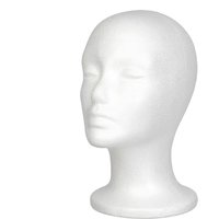 Female Styrofoam Mannequin Manikin Head Model Foam Wig Hair Lightweight Manikin Head Wig Display Stand for Scarves Jewelry Hats