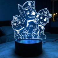 Dog Patrol 3D Night Light Touch Remote Control 7 Colors Auto Gradient LED Night Light Home Decoration Christmas Kids Gift