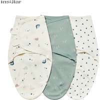 3Pcs Cute Newborn Baby Blankets Swaddles Set 100%Cotton Boys Girls Adjustable Swaddle Infant Swaddle for 0-6 Month