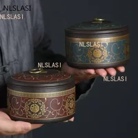 Portable Sealed Tea Caddy Coffee Canister Spice Organizer Purple Clay Tea Jar Tieguanyin Containers Travel Tea Bag Storage Box