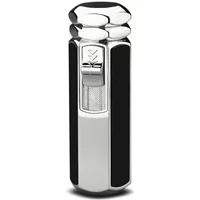 AliExpress NONE Creative Strong Firepower Butane Gas Lighter Turbo 4 Torch Blue Flame High Pressure Jet Straight Cycle Cigar Lighter Men's Gift