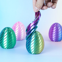 Easter Segmented Flowing Egg Ornaments ,3D Printed Slime Stress Ball Toys Twisty Fidget Egg Decor, Gifts for Teens Adults