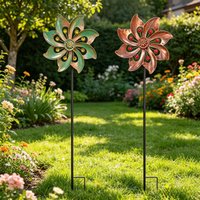 1pc Metal Windmill Gardening Courtyard Outdoor Plugin Rotating Windmill Metal Craft Ornament Garden Supplies