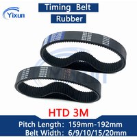 HTD 3M Timing Belt Length 159 162 165 168 171 174 177 180 183 186 189 192mm Width 6/9/10/15/20mm 3M Rubber Drive Toothed Belt
