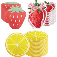 20/40/60pcs Fruit Napkins Red Strawberry Shape and Lemon Shape Disposable Napkins Summer Theme Fruit Birthday Party Supplies