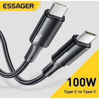 Essager – câble USB type C vers USB C 100W/5A PD, cordon de charge rapide pour MacBook Pro Xiaomi Samsung type-c USBC