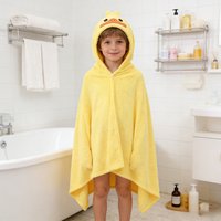 1 Comfortable and Multifunctional Hooded Bath Towel, Absorbent and Soft, with Cute Cartoon Animal Designs, Suitable for Use as a Bathroom Robe, Nap Blanket, or for Occasions Such as Christmas and New